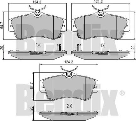 BENDIX 510471 - Гальмівні колодки, дискові гальма autocars.com.ua