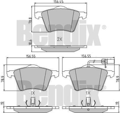 BENDIX 510475 - Гальмівні колодки, дискові гальма autocars.com.ua