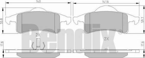 BENDIX 510483 - Гальмівні колодки, дискові гальма autocars.com.ua