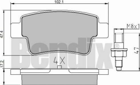 BENDIX 510490 - Гальмівні колодки, дискові гальма autocars.com.ua