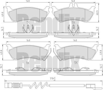 BENDIX 510495 - Гальмівні колодки, дискові гальма autocars.com.ua