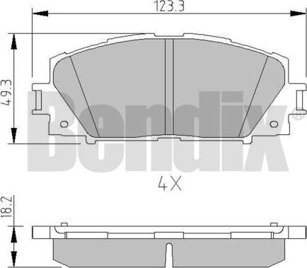 BENDIX 510498 - Тормозные колодки, дисковые, комплект avtokuzovplus.com.ua