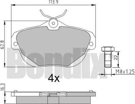 BENDIX 510513 - Гальмівні колодки, дискові гальма autocars.com.ua