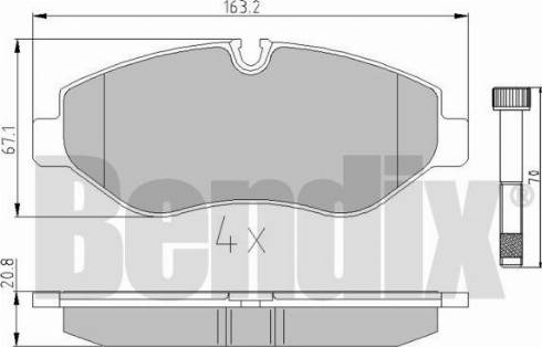 BENDIX 510517 - Тормозные колодки, дисковые, комплект avtokuzovplus.com.ua