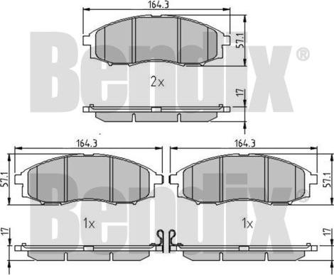 BENDIX 510521 - Тормозные колодки, дисковые, комплект avtokuzovplus.com.ua