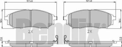 BENDIX 510522 - Гальмівні колодки, дискові гальма autocars.com.ua