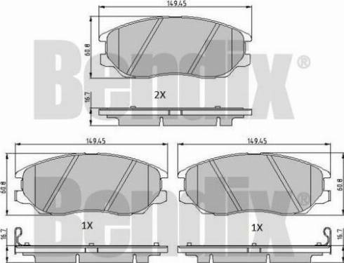 BENDIX 510536 - Гальмівні колодки, дискові гальма autocars.com.ua