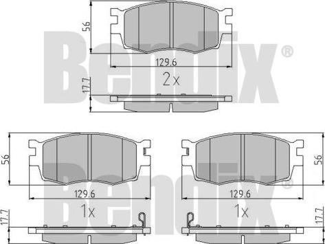 BENDIX 510537 - Гальмівні колодки, дискові гальма autocars.com.ua