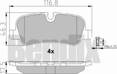 BENDIX 510544 - Тормозные колодки, дисковые, комплект autodnr.net