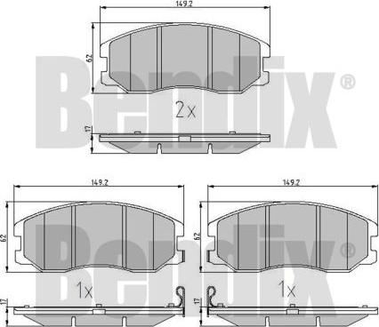 BENDIX 510548 - Гальмівні колодки, дискові гальма autocars.com.ua