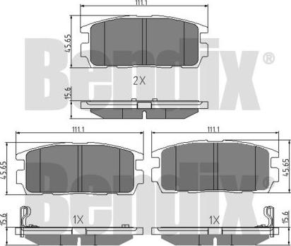 BENDIX 510549 - Тормозные колодки, дисковые, комплект avtokuzovplus.com.ua