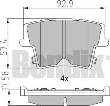 BENDIX 510556 - Тормозные колодки, дисковые, комплект avtokuzovplus.com.ua