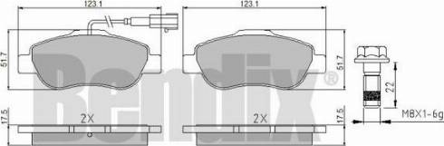 BENDIX 510559 - Гальмівні колодки, дискові гальма autocars.com.ua