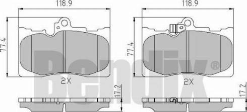 BENDIX 510560 - Тормозные колодки, дисковые, комплект avtokuzovplus.com.ua