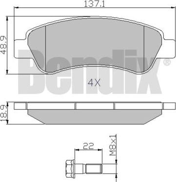 BENDIX 510562 - Гальмівні колодки, дискові гальма autocars.com.ua
