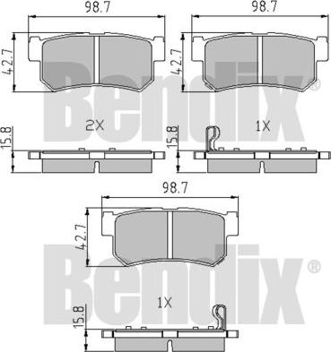 BENDIX 510563 - Тормозные колодки, дисковые, комплект avtokuzovplus.com.ua