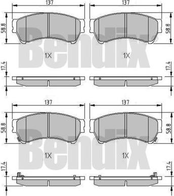 BENDIX 510568 - Гальмівні колодки, дискові гальма autocars.com.ua