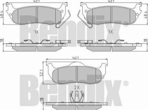 BENDIX 510570 - Тормозные колодки, дисковые, комплект autodnr.net