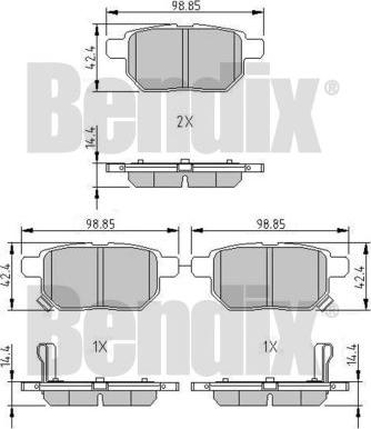 BENDIX 510573 - Гальмівні колодки, дискові гальма autocars.com.ua