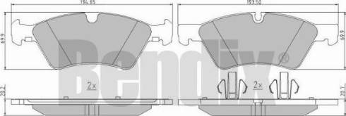 BENDIX 510575 - Тормозные колодки, дисковые, комплект avtokuzovplus.com.ua