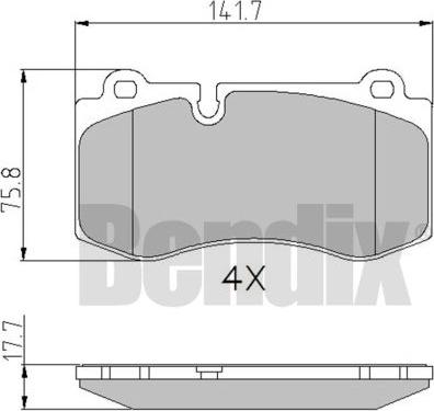 BENDIX 510580 - Тормозные колодки, дисковые, комплект avtokuzovplus.com.ua