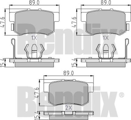 BENDIX 510591 - Гальмівні колодки, дискові гальма autocars.com.ua