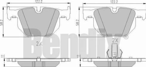 BENDIX 510596 - Гальмівні колодки, дискові гальма autocars.com.ua