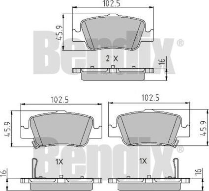 BENDIX 510607 - Гальмівні колодки, дискові гальма autocars.com.ua