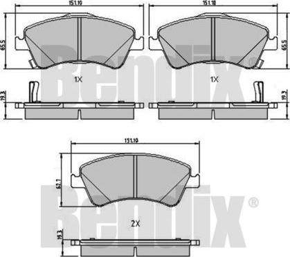 BENDIX 510608 - Гальмівні колодки, дискові гальма autocars.com.ua