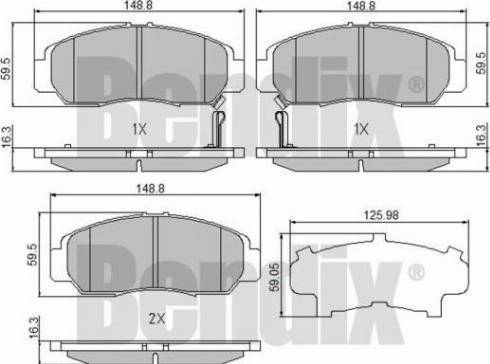 BENDIX 510625 - Тормозные колодки, дисковые, комплект avtokuzovplus.com.ua