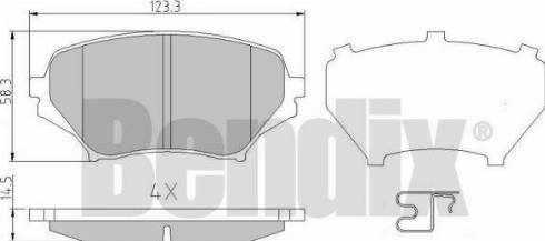 BENDIX 510626 - Тормозные колодки, дисковые, комплект autodnr.net