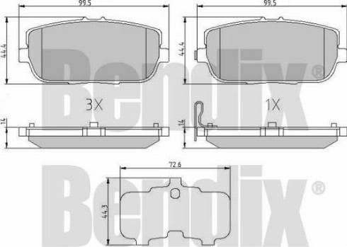 BENDIX 510627 - Гальмівні колодки, дискові гальма autocars.com.ua