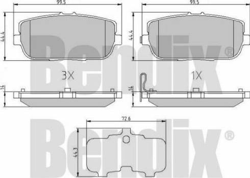 BENDIX 510627 - Тормозные колодки, дисковые, комплект avtokuzovplus.com.ua