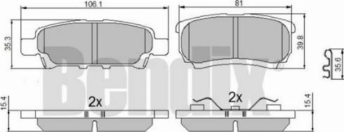 BENDIX 510632 - Гальмівні колодки, дискові гальма autocars.com.ua