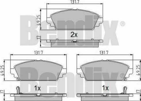 BENDIX 510638 - Гальмівні колодки, дискові гальма autocars.com.ua