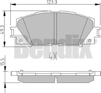 BENDIX 510645 - Гальмівні колодки, дискові гальма autocars.com.ua