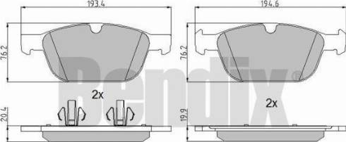 BENDIX 510649 - Тормозные колодки, дисковые, комплект avtokuzovplus.com.ua