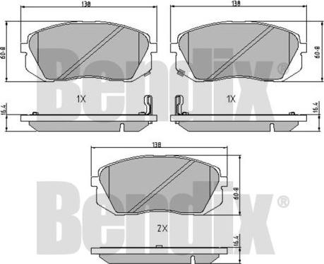 BENDIX 510664 - Гальмівні колодки, дискові гальма autocars.com.ua
