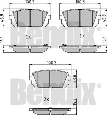 BENDIX 510665 - Гальмівні колодки, дискові гальма autocars.com.ua