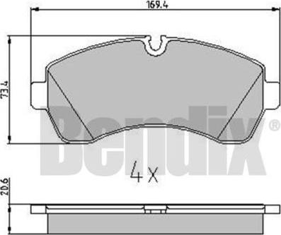 BENDIX 510670 - Тормозные колодки, дисковые, комплект autodnr.net