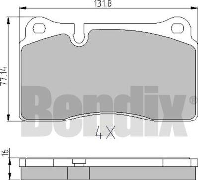 BENDIX 510671 - Гальмівні колодки, дискові гальма autocars.com.ua