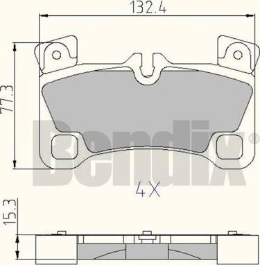 BENDIX 510676 - Тормозные колодки, дисковые, комплект avtokuzovplus.com.ua