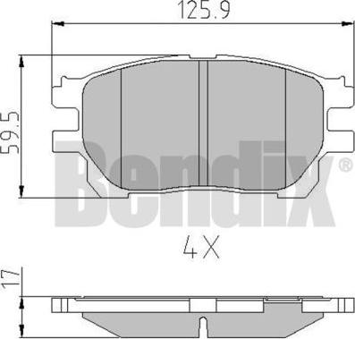 BENDIX 510680 - Тормозные колодки, дисковые, комплект avtokuzovplus.com.ua