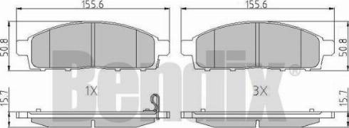 BENDIX 510686 - Тормозные колодки, дисковые, комплект autodnr.net