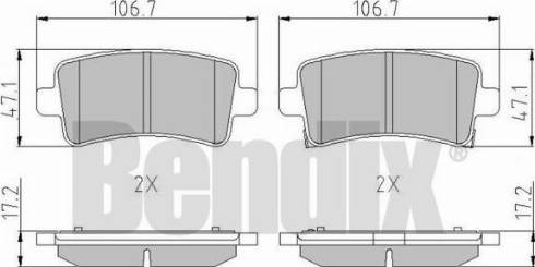 BENDIX 510690 - Гальмівні колодки, дискові гальма autocars.com.ua
