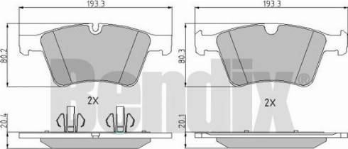 BENDIX 510692 - Тормозные колодки, дисковые, комплект avtokuzovplus.com.ua