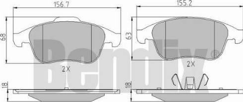 BENDIX 510698 - Гальмівні колодки, дискові гальма autocars.com.ua