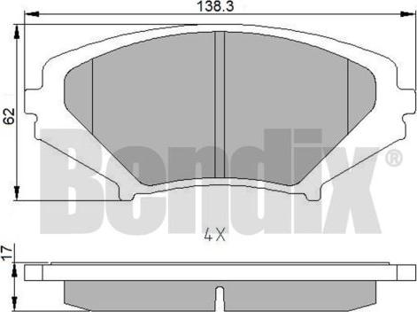 BENDIX 510700 - Гальмівні колодки, дискові гальма autocars.com.ua