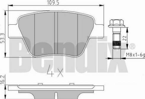 BENDIX 510719 - Гальмівні колодки, дискові гальма autocars.com.ua