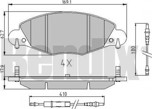 BENDIX 510720 - Тормозные колодки, дисковые, комплект avtokuzovplus.com.ua